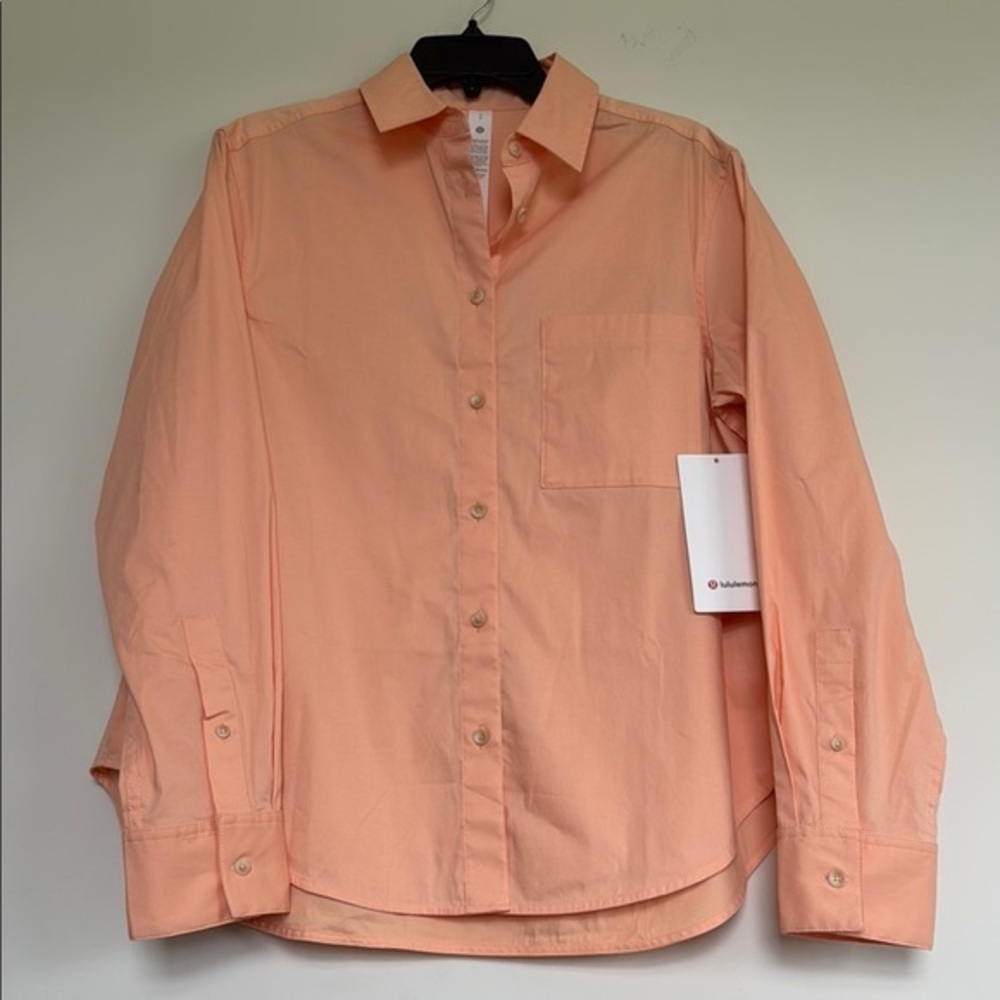 New Lululemon Orange Casual Button Down Shirt